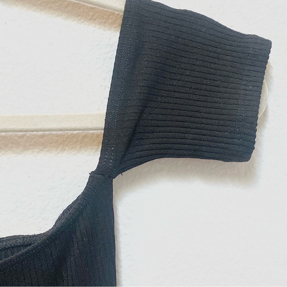 Reformation Whitney Ribbed Black Bodycon Dress XS - Picture 10 of 11